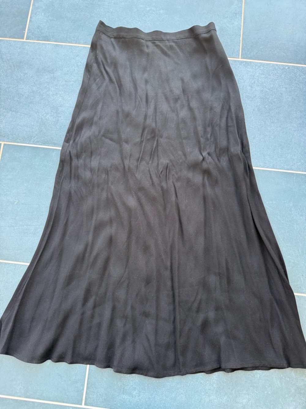 Reformation Black Flowing Midi Skirt
